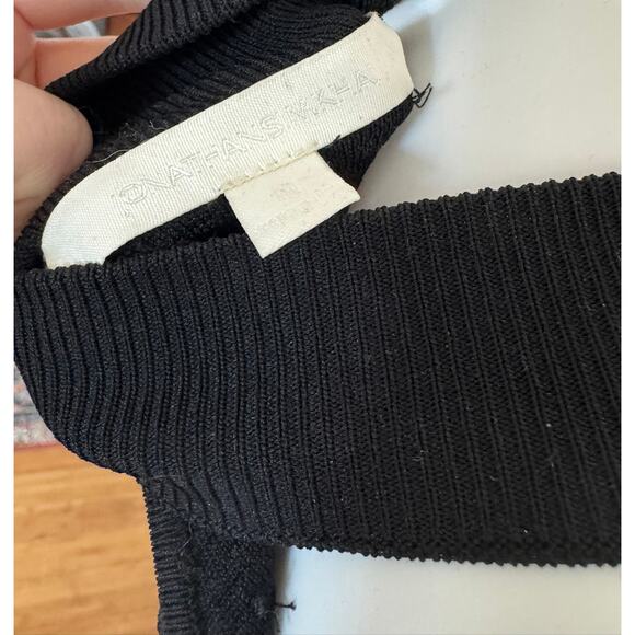 JONATHAN SIMKHAI BLACK BEADED COLD SHOULDER LONG SLEEVE TOP - Picture 5 of 5